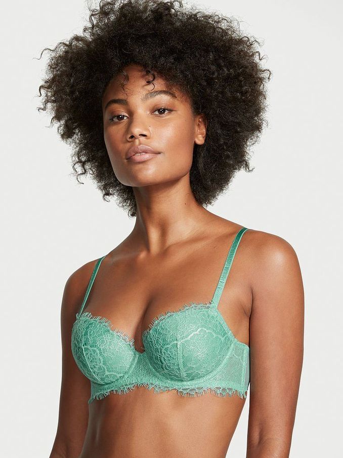 Green LightlyLined Lace Demi Bra (P89780) | £20