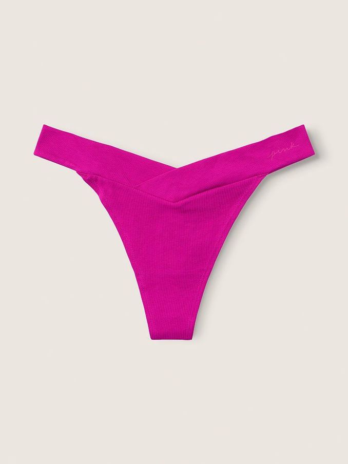 Pink Thrill Crossover Cotton Thong Knickers (P89797) | £3