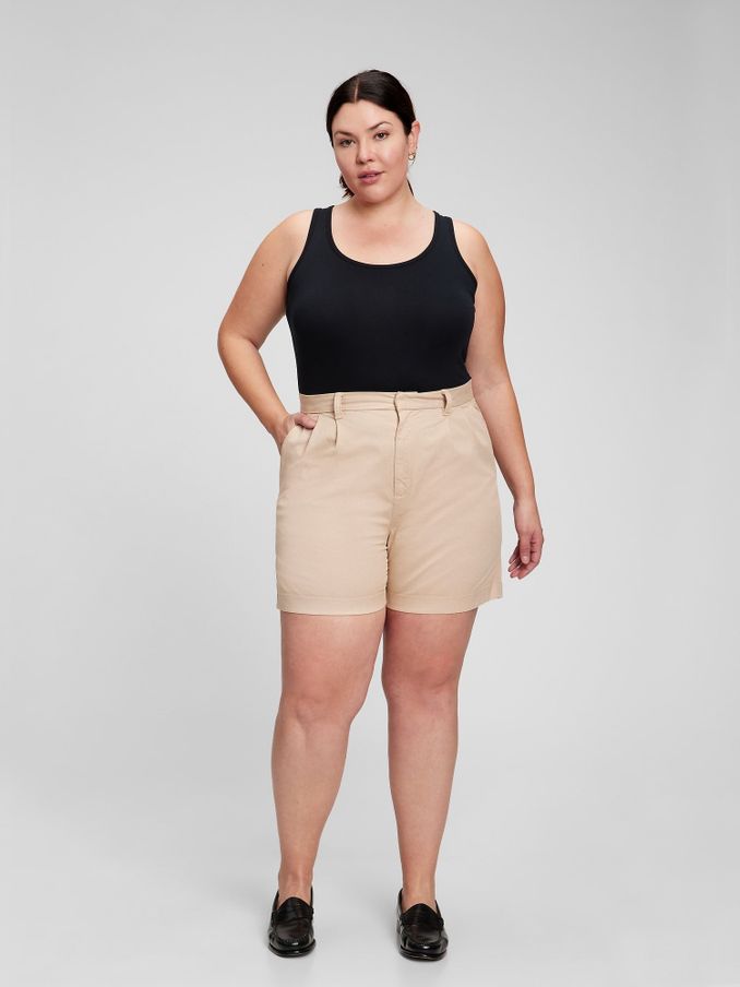 Beige High Rise Shorts (P90430) | £13