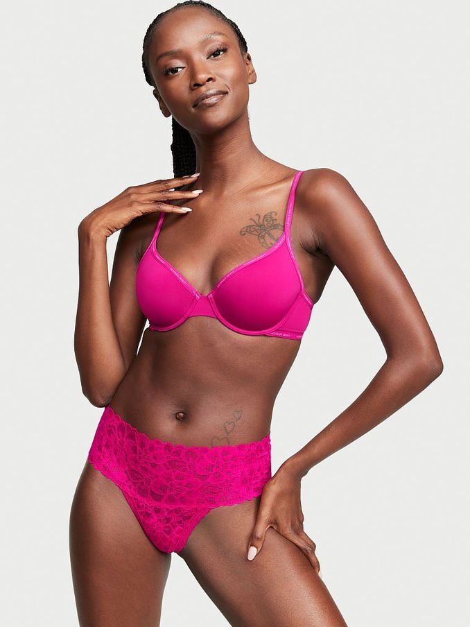 Wicked Rose Lace Wide Band Thong Knickers (P90951) | £3