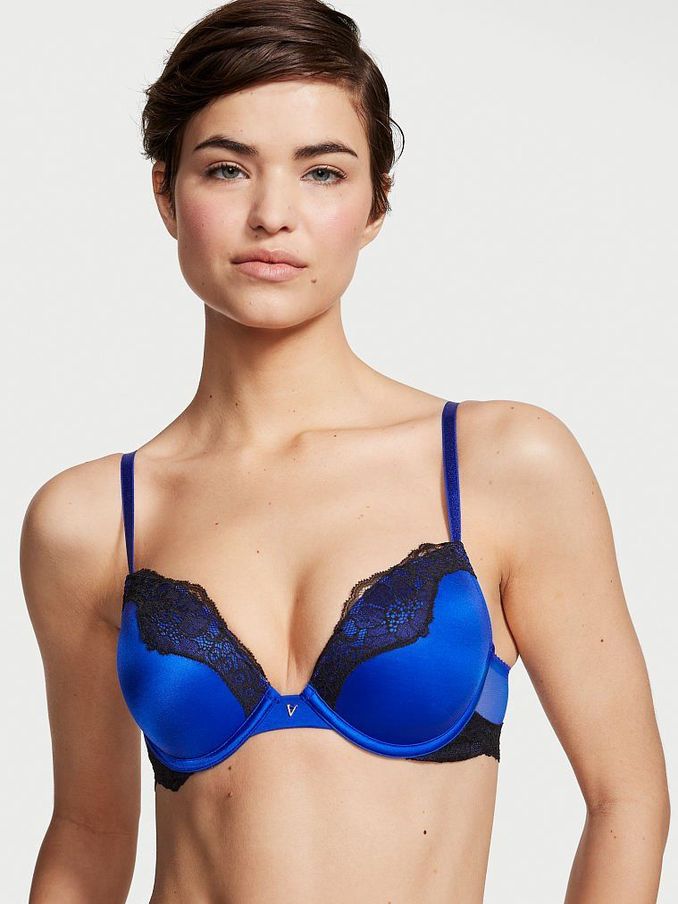 Blue Oar Lace Trim Plunge Push Up Bra (P91006) | £20