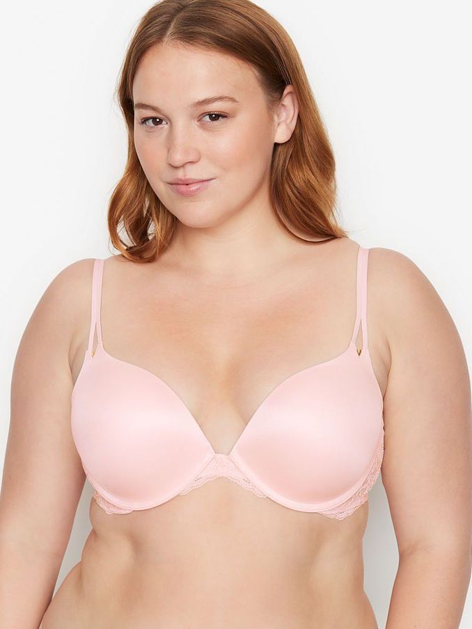 Purest Pink Smooth Plunge Push Up Bra (P91016) | £24