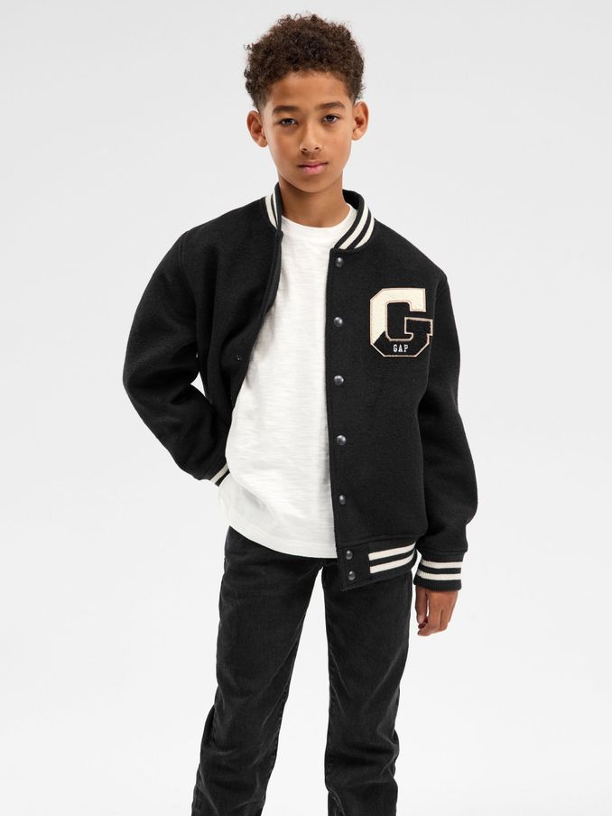 Black Varsity Logo Jacket (4-13yrs) (P91078) | £45