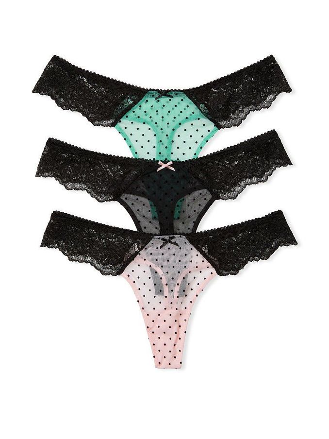 Black/Pink/Green Dots Knickers Multipack (P91348) | £10