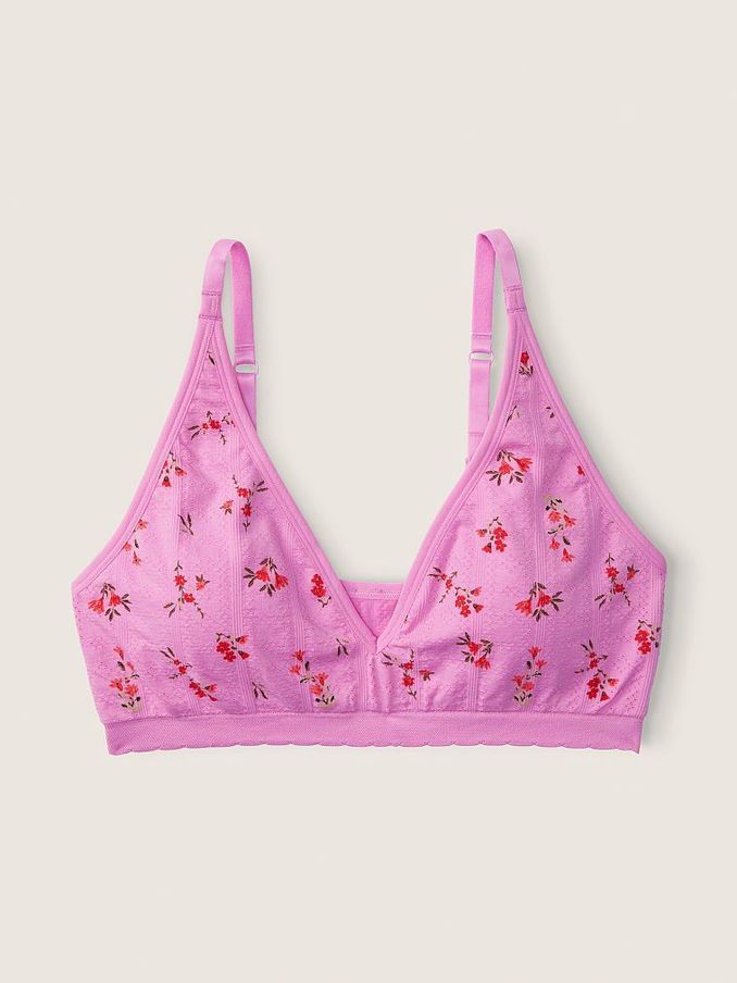 Pink Bloom Seamless Lightly Lined Bralette (P91922) | £10