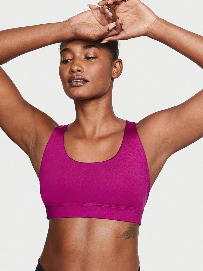 Raspberry Cooler Purple Smooth Strappy Back Non Wired Minimum Impact Sports Bra (P92071) | £10