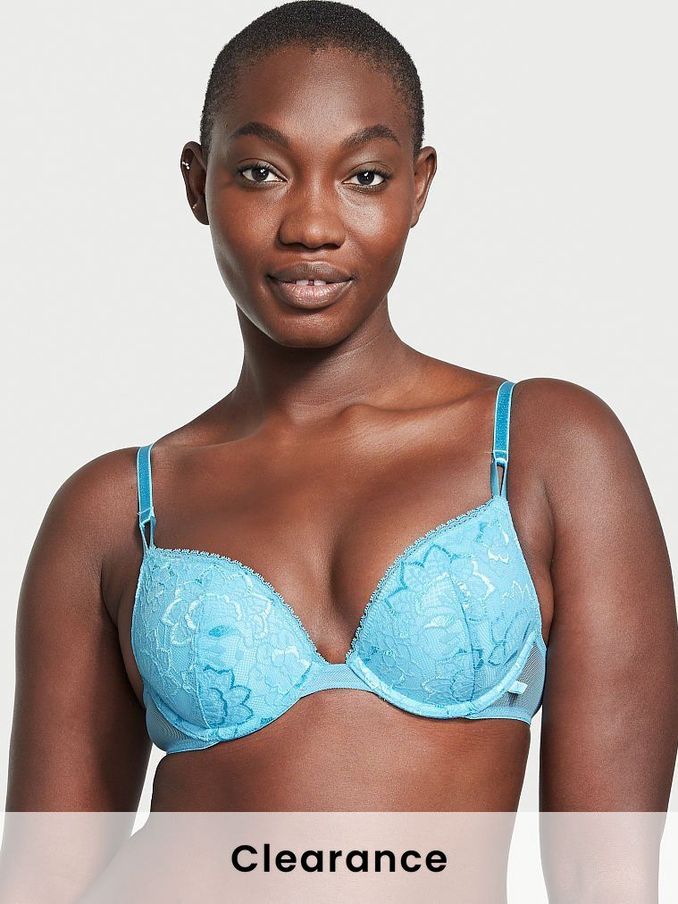 Pool Blue Lace Push Up Bra (P92678) | £15