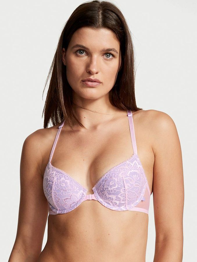 Lavender Purple Sexy Tee Front Fastening Lightly Lined Racerback Demi Bra (P93023) | £10