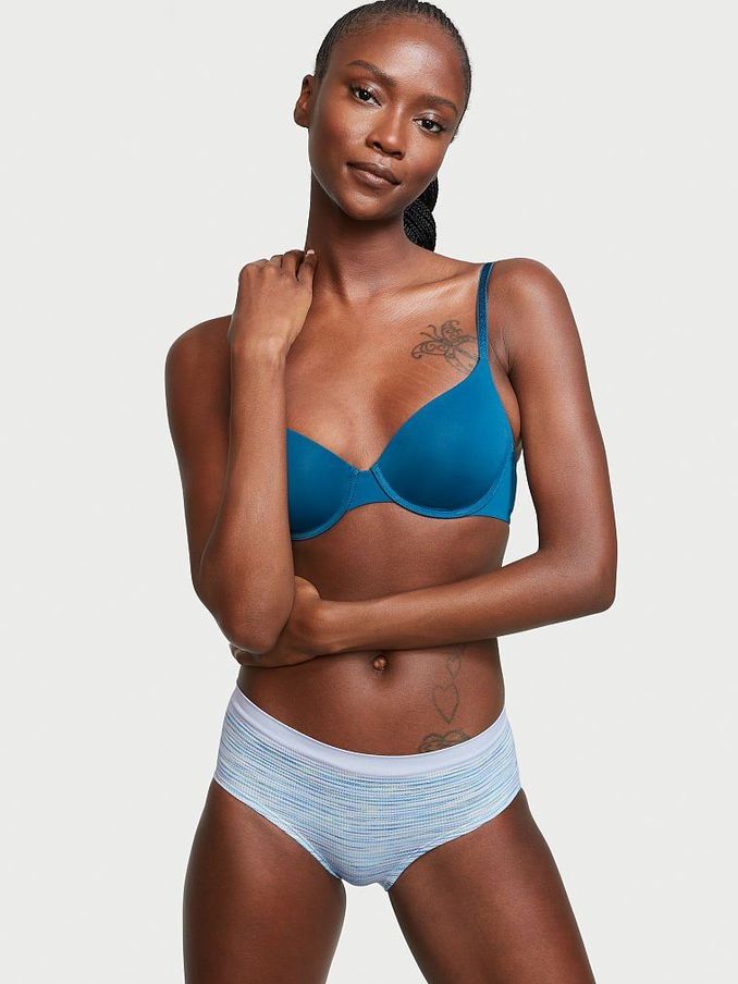 Pale Blue Seamless Heathered Hiphugger Knickers (P93251) | £3