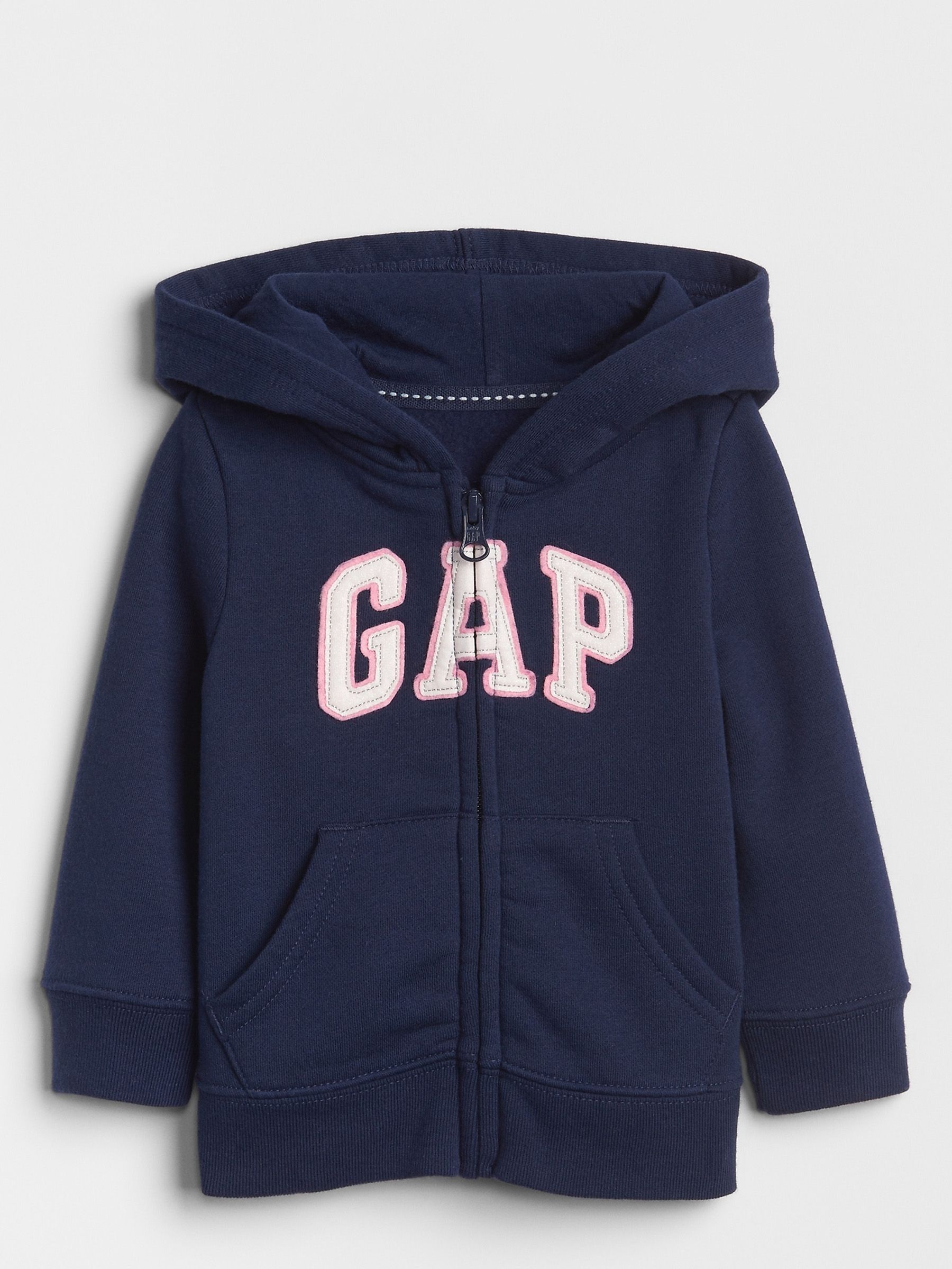 Navy Blue Logo Zip Up Hoodie (Newborn-5yrs) (P93943) | £20