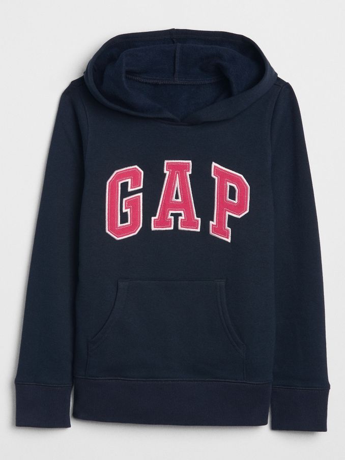 Navy Blue/Pink Logo Hoodie (4-13yrs) (P94162) | £20