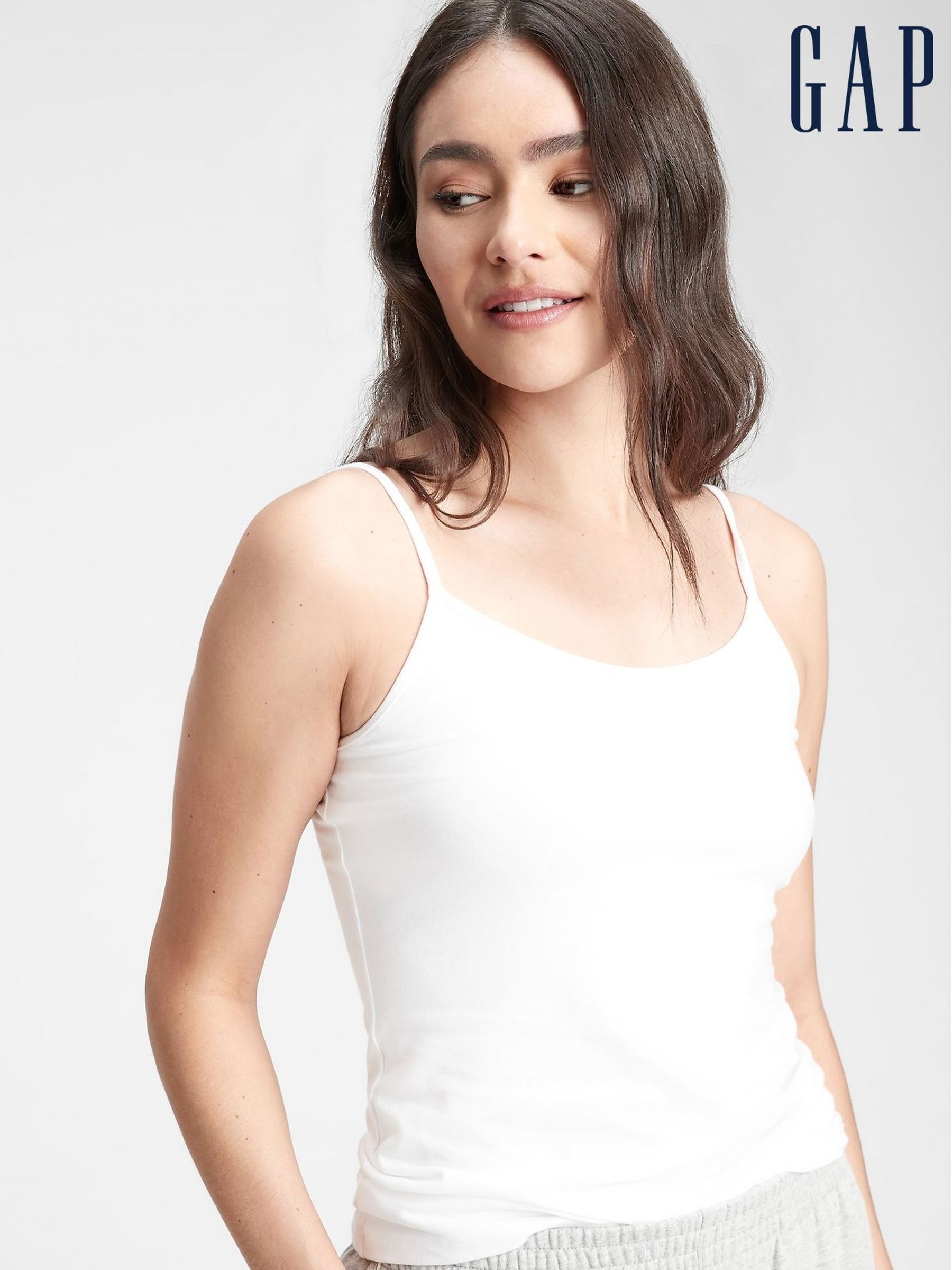 White Fitted Adjustable Strappy Top (P94430) | £10