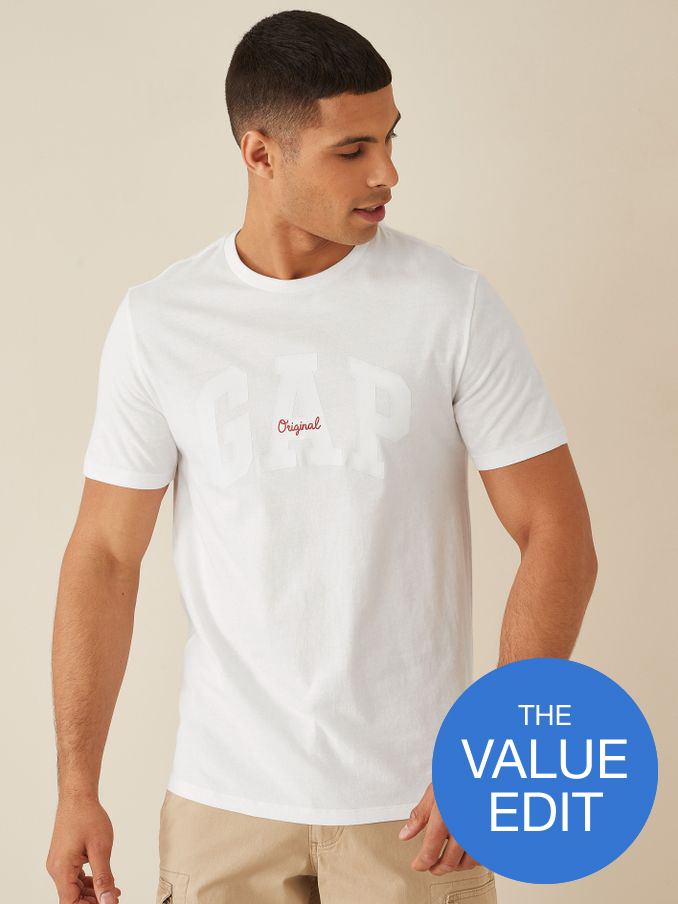 White Logo Short Sleeve Crew Neck T Shirt (P94435) | £9