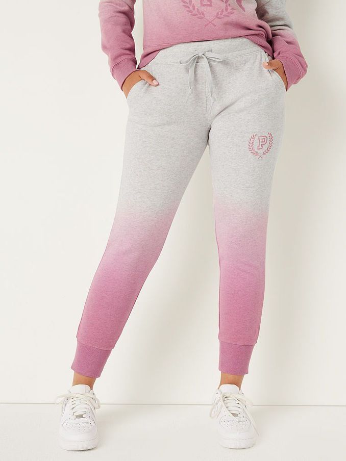 Heather Stone Grey Dip Dye Logo Fleece Joggers (P95241) | £20