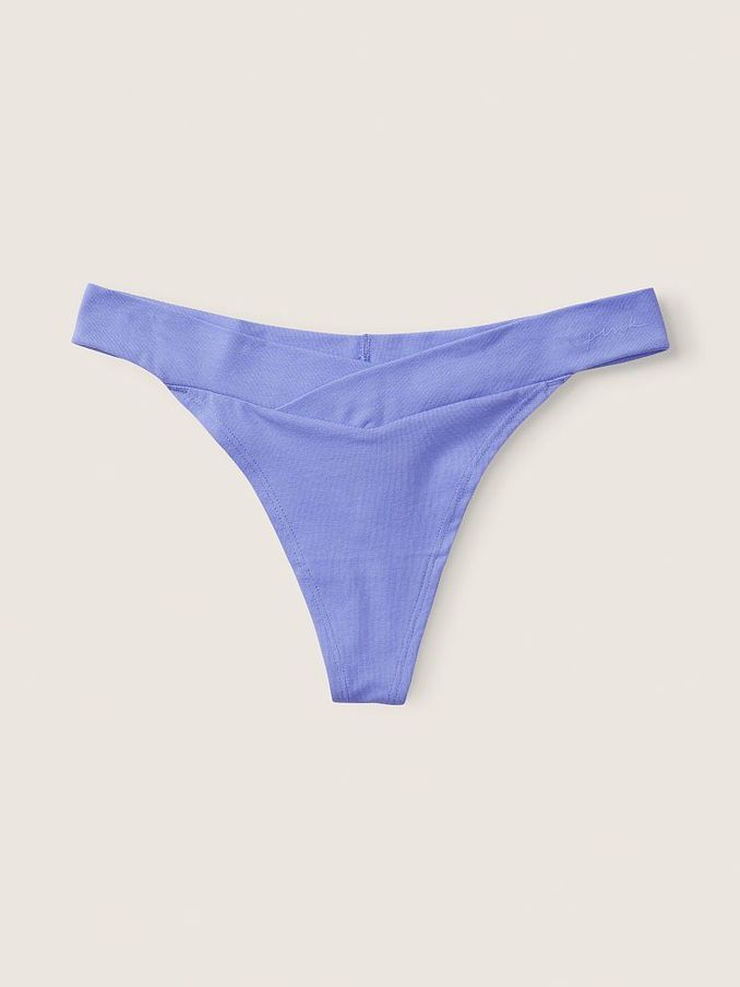 Blue Violet Crossover Cotton Thong Knicker (P95330) | £3