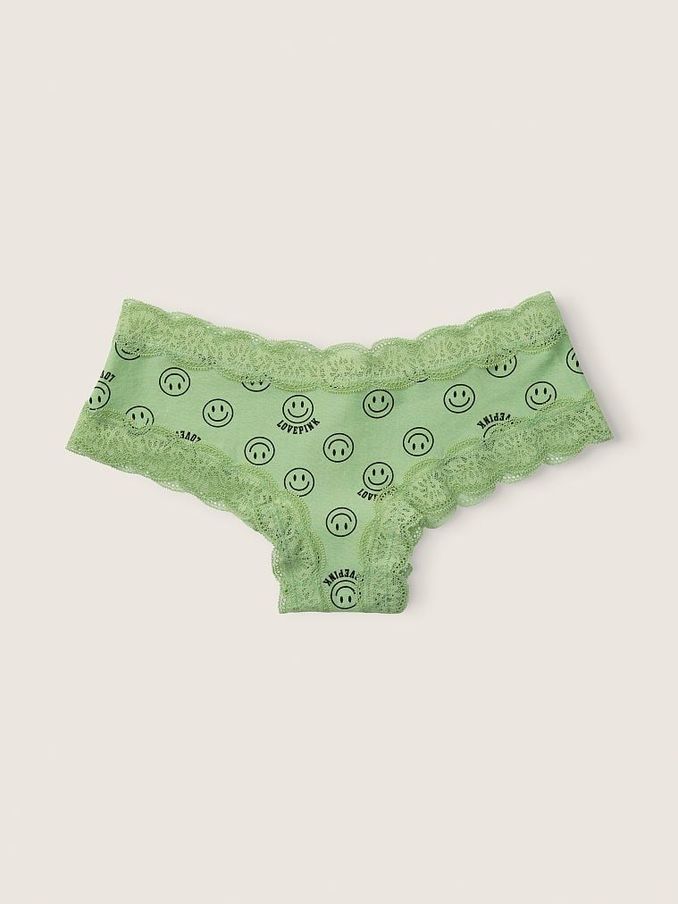 Soft Jade Smiley Green Cheeky Lace Trim Knickers (P95340) | £4