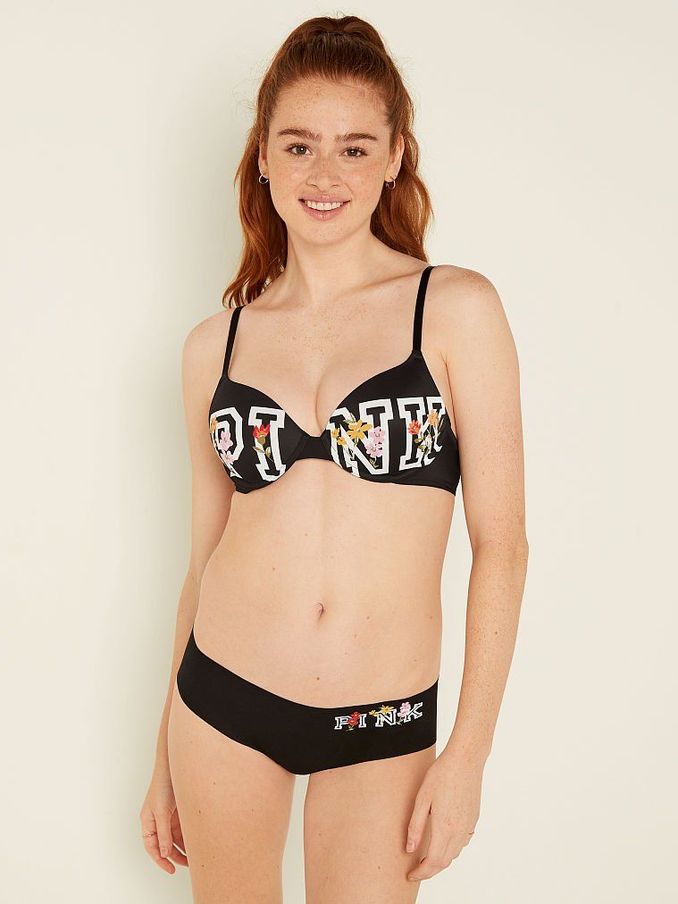 Pure Black Logo Wear Everywhere T-Shirt Lightly Lined Bra (P95708) | £10