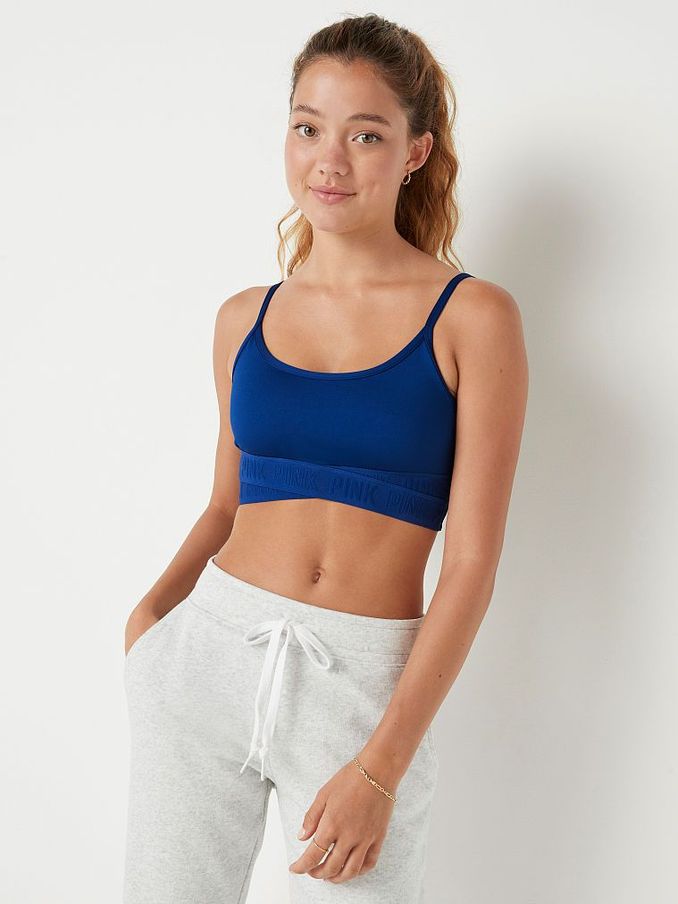 Beaming Blue Lightly Lined Low Impact Crossover Sports Bra (P95742) | £10
