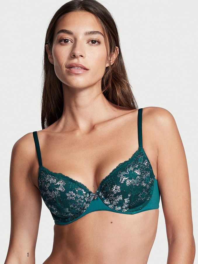 Deepest Green Lace Lightly Lined Demi Bra (P95939) | £15