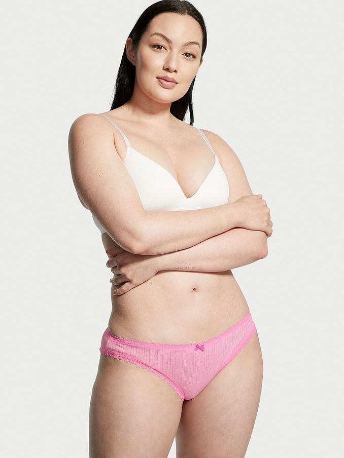 Bright Hibiscus Pink Stretch Cotton Bikini Knickers (P95948) | £3
