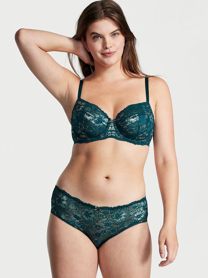 Deepest Green Lace Hipster Knickers (P96005) | £5
