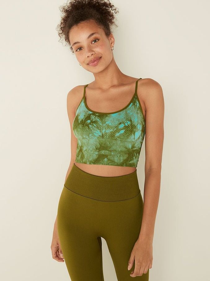 Hazel Green Tie Dye Seamless Lightly Lined Low Impact Sports Bra (P96019) | £10