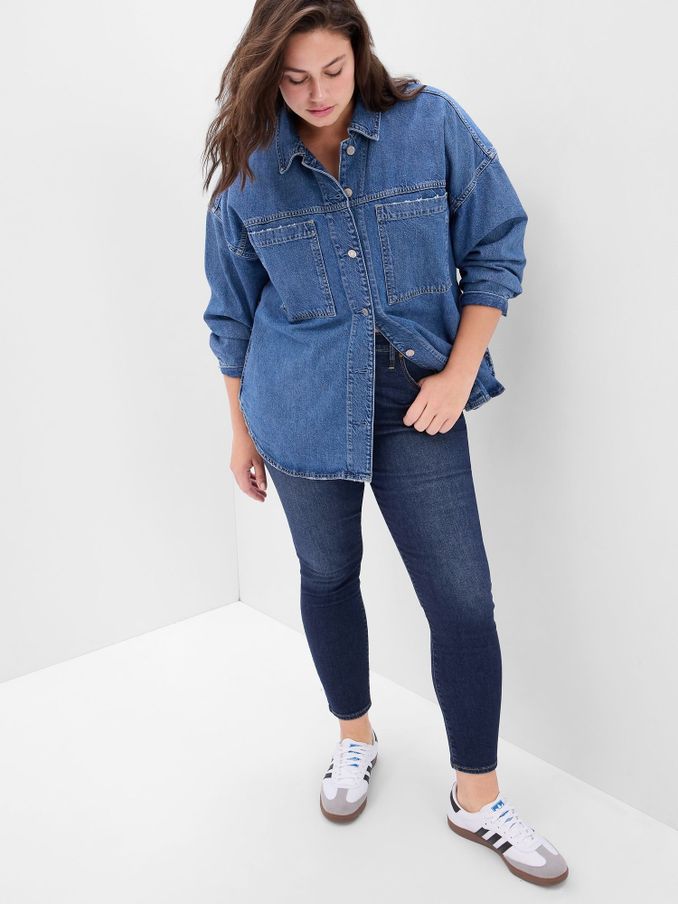 Dark Wash Blue High Waisted Classic Stretch True Skinny Jeans (P96919) | £55