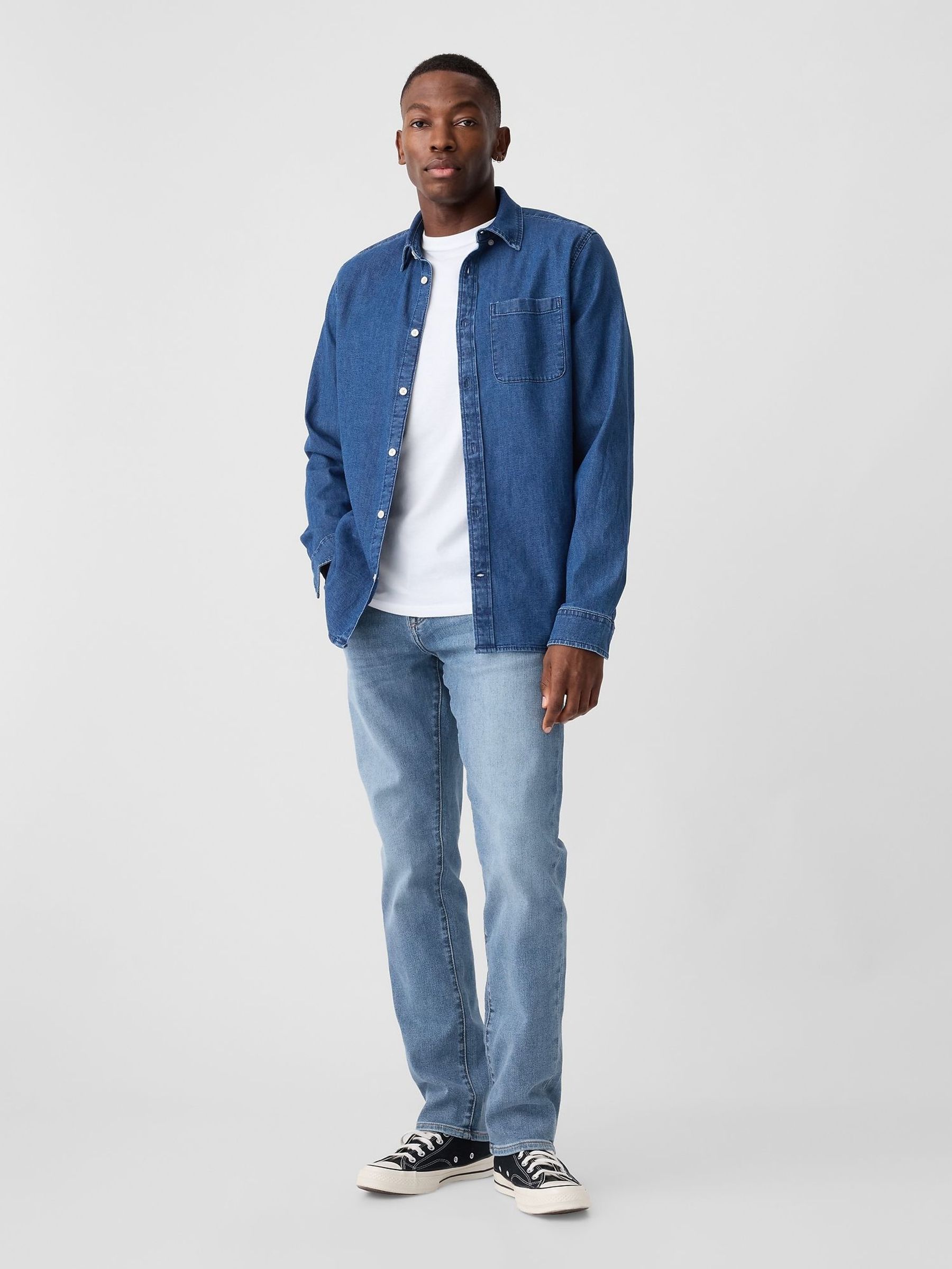 Mid Indigo Blue Slim Fit Comfort Stretch Soft Jeans (P96952) | £50