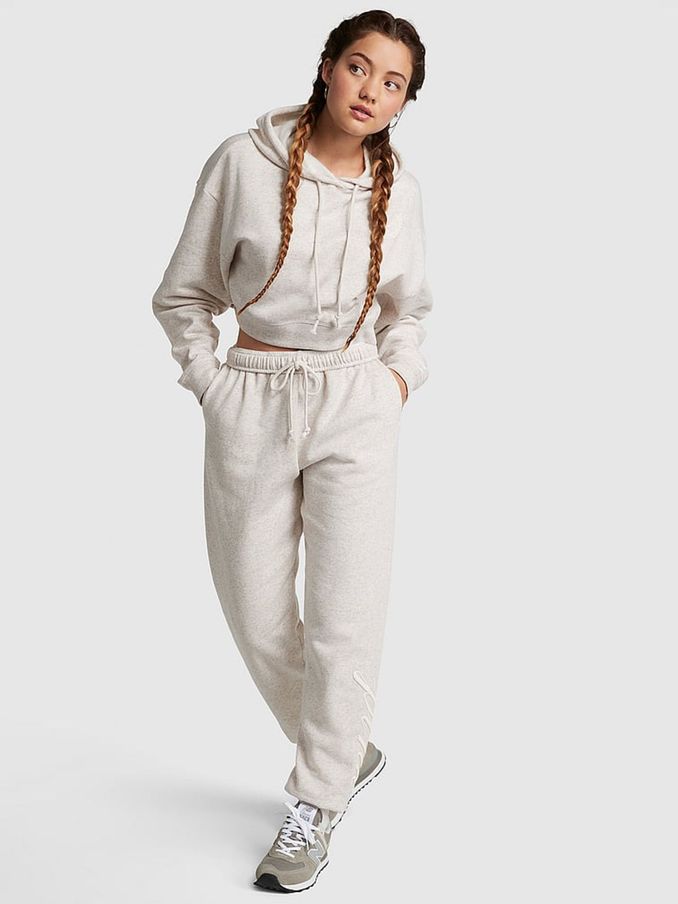 Heather Oatmeal Beige Fleece Fleece Joggers (P98535) | £19