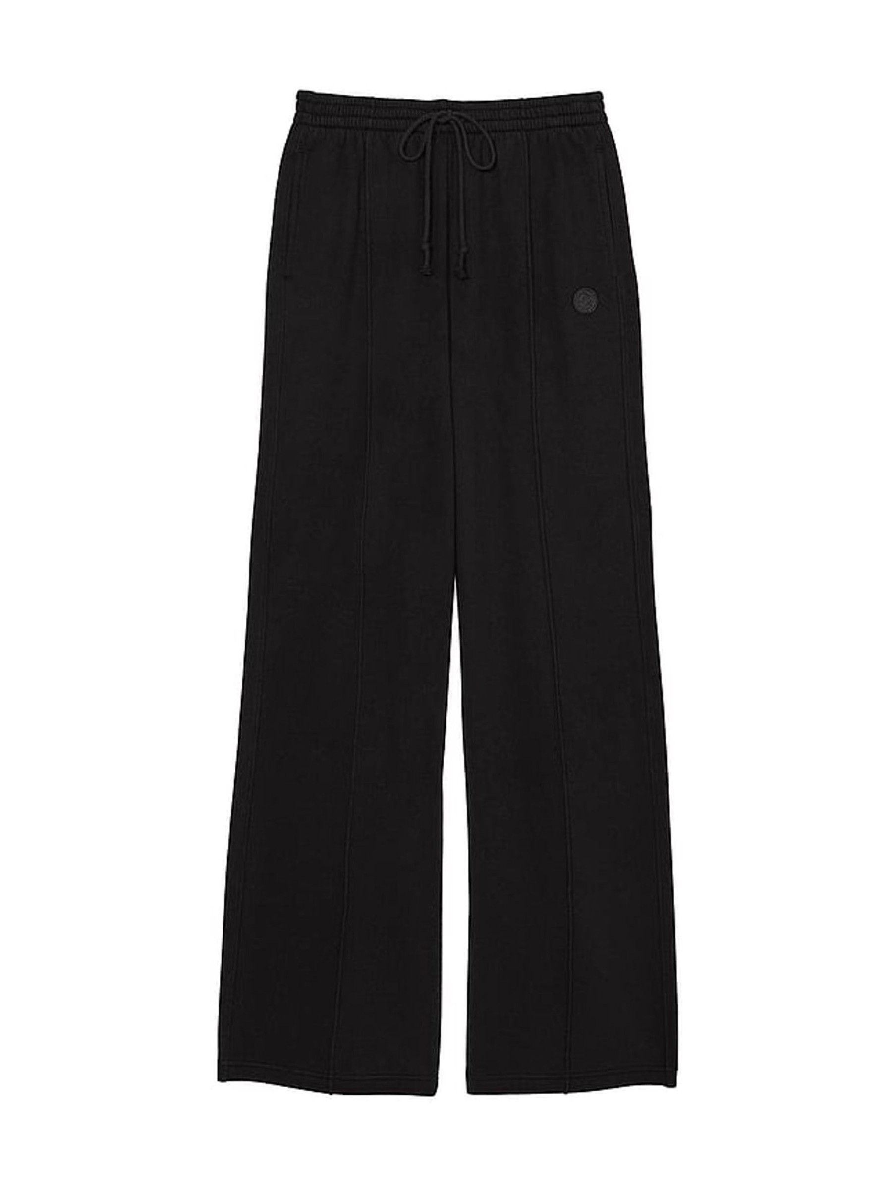 Pure Black Fleece Wide Leg Jogger (P98538) | £25