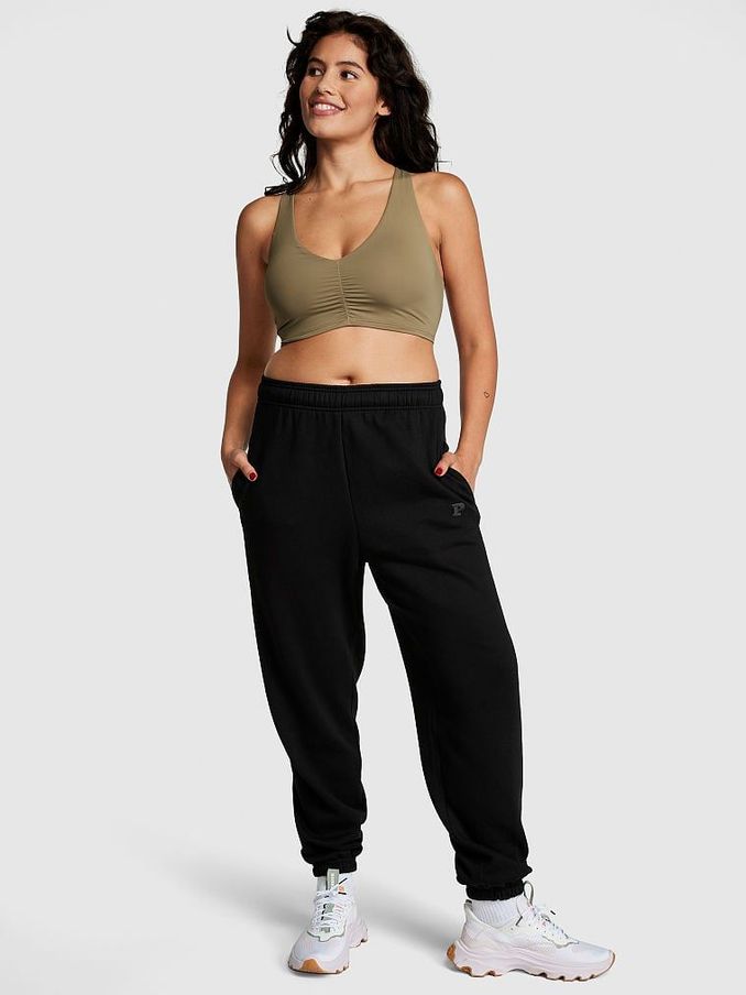 Pure Black Fleece Cuffed Jogger (P98556) | £19