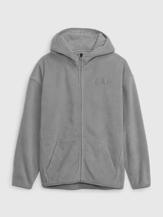 Grey Arch Logo Zip Hoodie (P98794) | £15