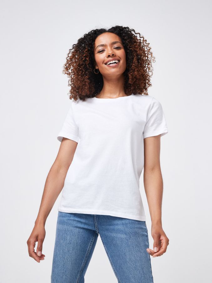 White Vintage 100% Organic Cotton Crew Neck Short Sleeve T-Shirt (P99298) | £18