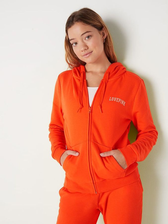 Bright Tomato Red Zip Up Lounge Hoodie (P99703) | £25