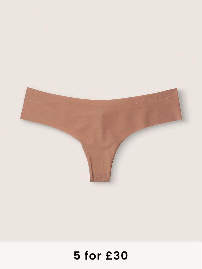 Stucco Beige No Show Thong (Q00867) | £3