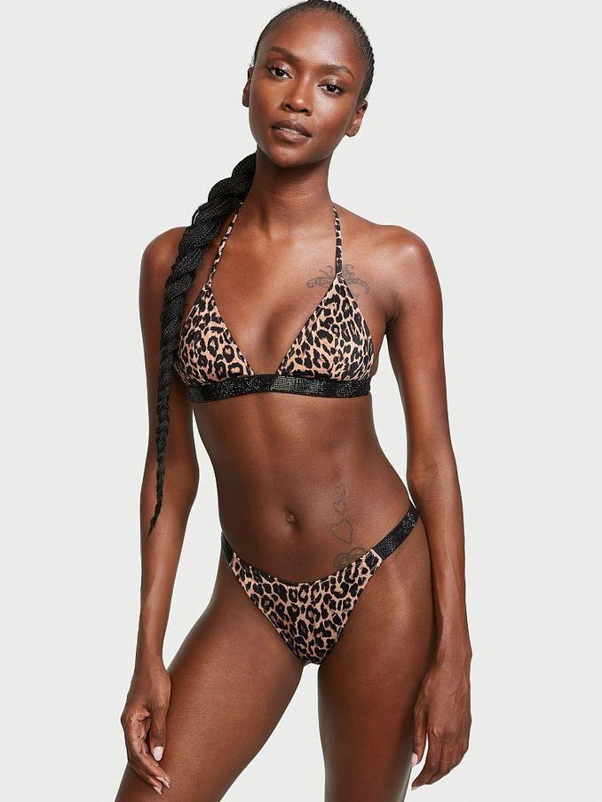 Sexy Leopard Essential Shine Strap Triangle Swim Top (Q01561) | £15