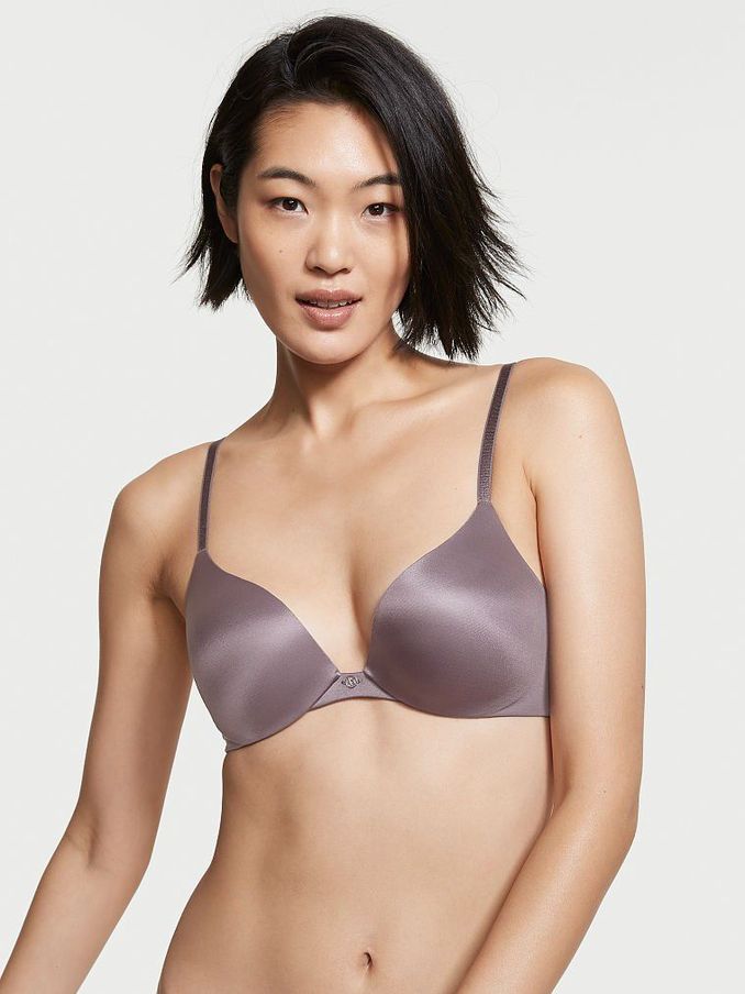 Tornado Grey Smooth Plunge Push Up Bra (Q01612) | £20
