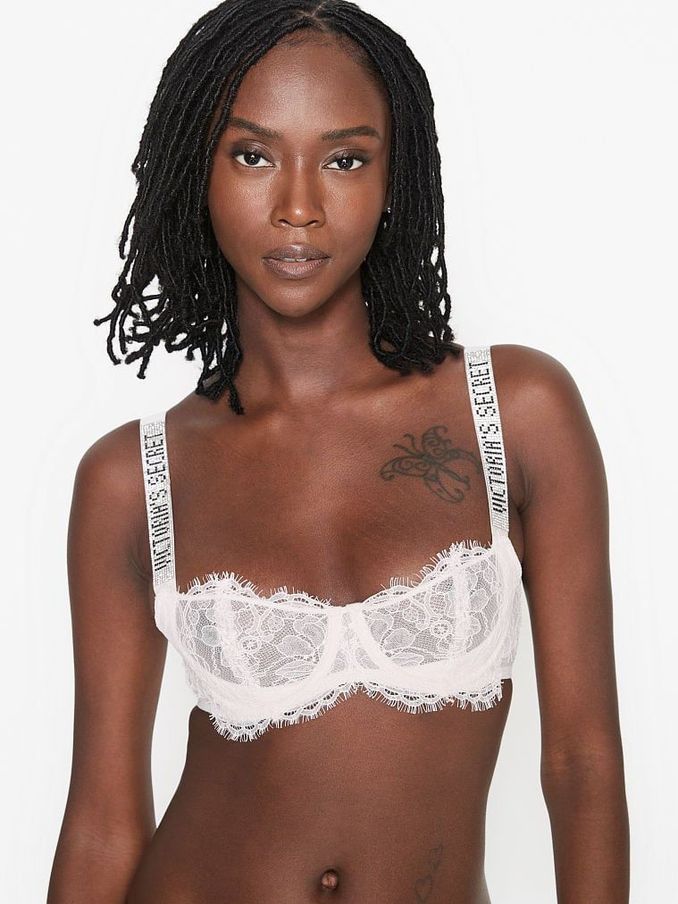 Coconut White Wicked Unlined Shine Strap Balconette Bra (Q01677) | £20