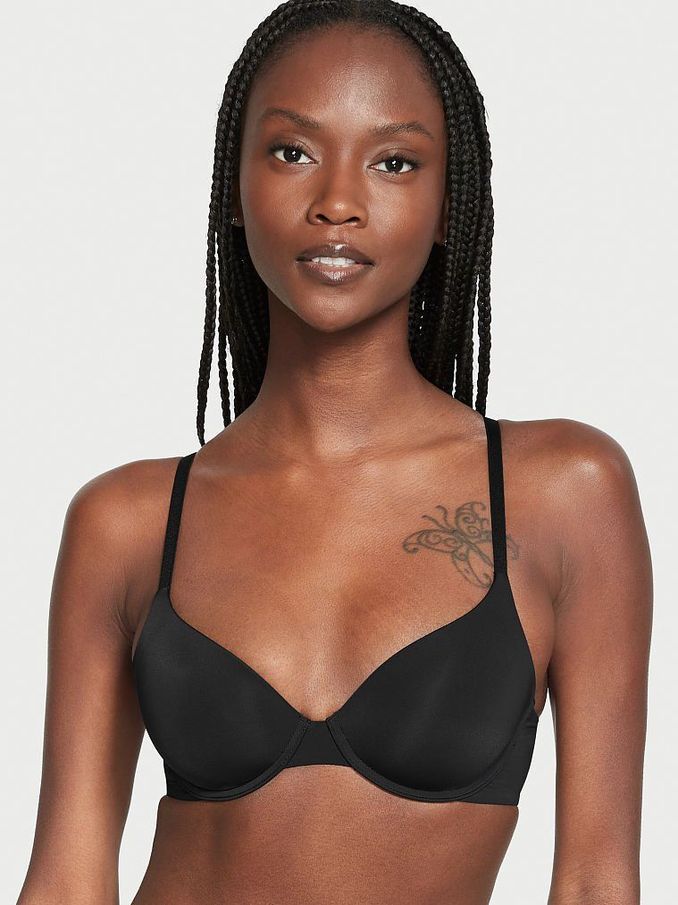 Plain Black Demi Lightly Lined Bra (Q02581) | £35