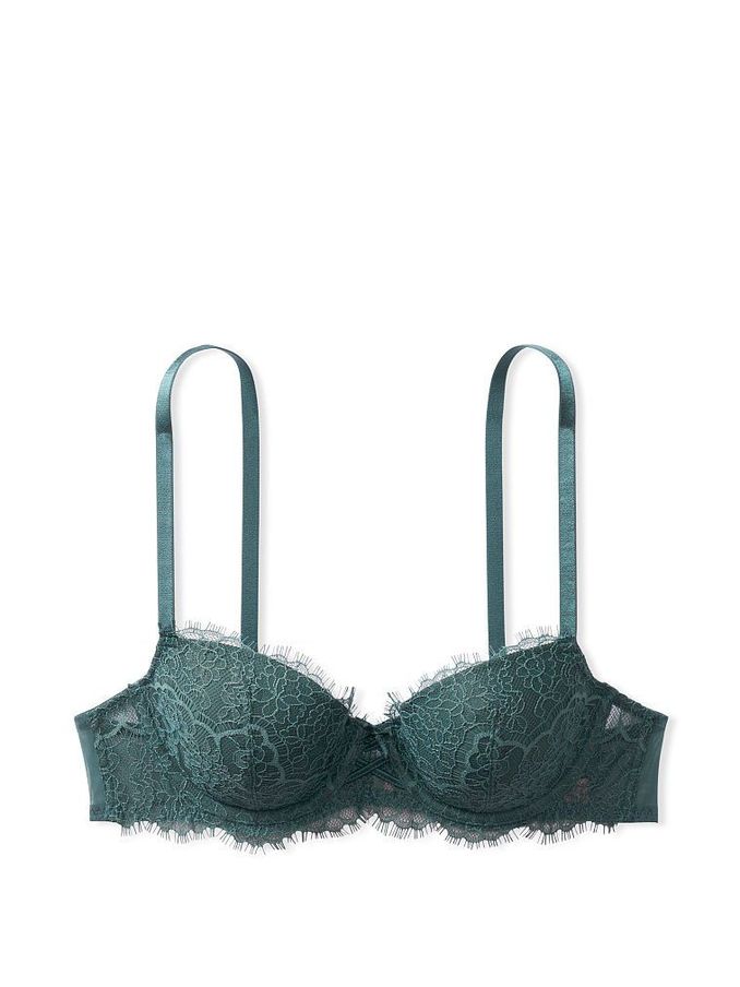 Midnight Jade Blue Lace Lightly Lined Demi Bra (Q02774) | £14