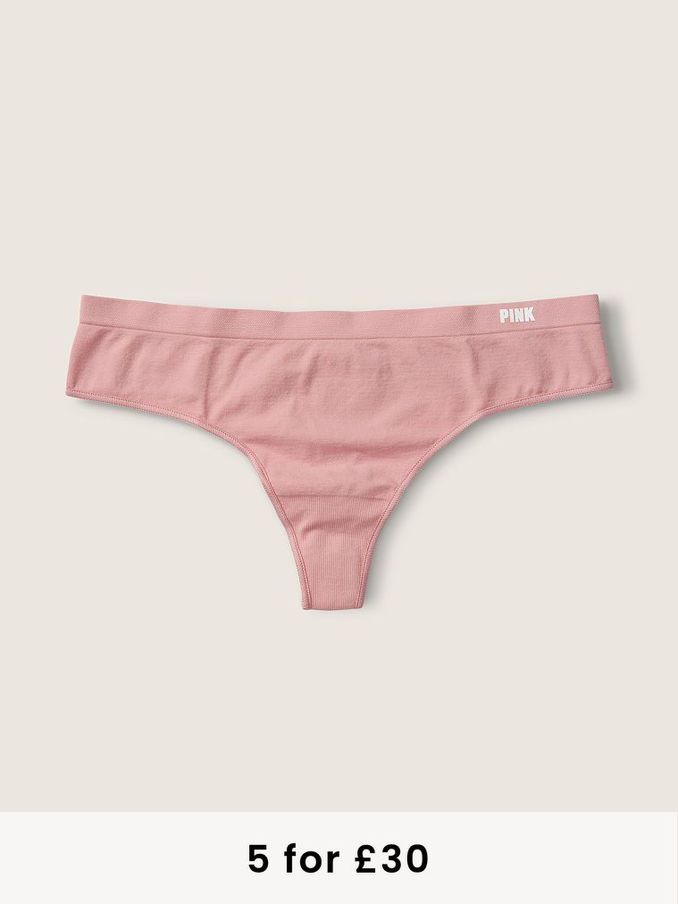 Damsel Pink Seamless Thong Knickers (Q05865) | £4