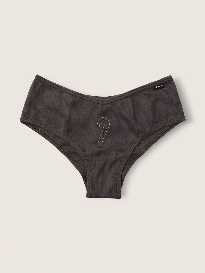 Dark Grey Cotton Cheeky Knicker (Q05882) | £3