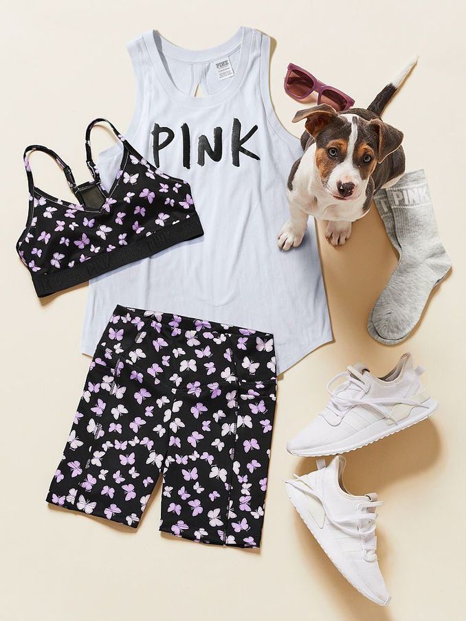 Pure Black Butterfly Lightly Lined Low Impact Sports Bra (Q06160) | £10
