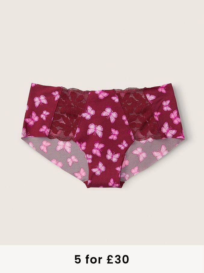 Desire Butterfly Red NoShow Lace Trim Knickers (Q06560) | £3