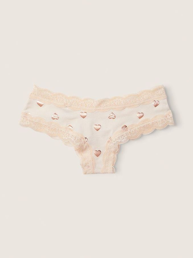 Light Ivory White Lace Trim Cheekster Knickers (Q06589) | £3