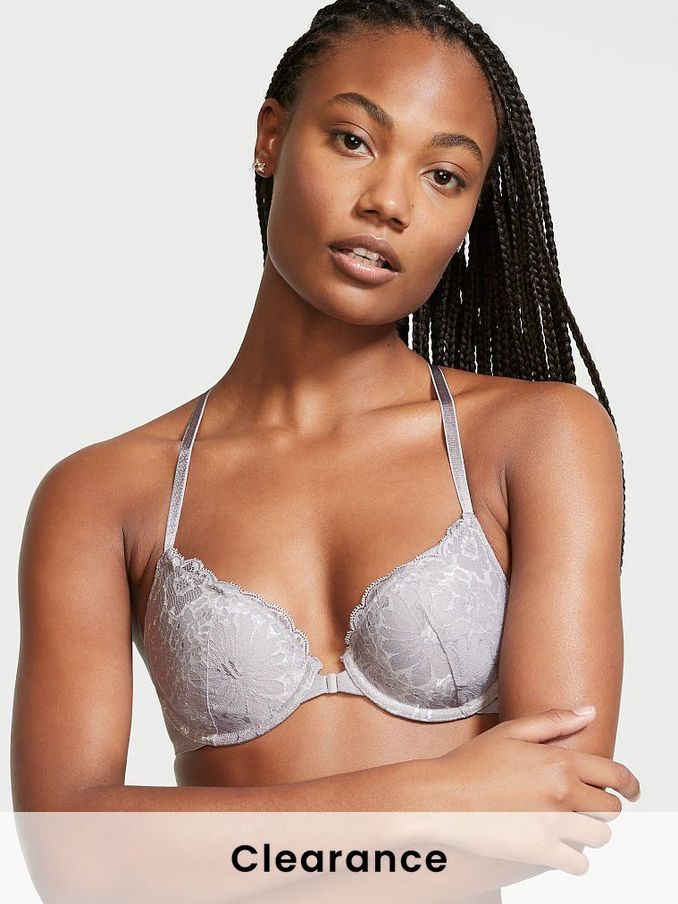 Grey Skies Lace Front Fastening Lightly Lined T-Shirt Bra (Q07331) | £15