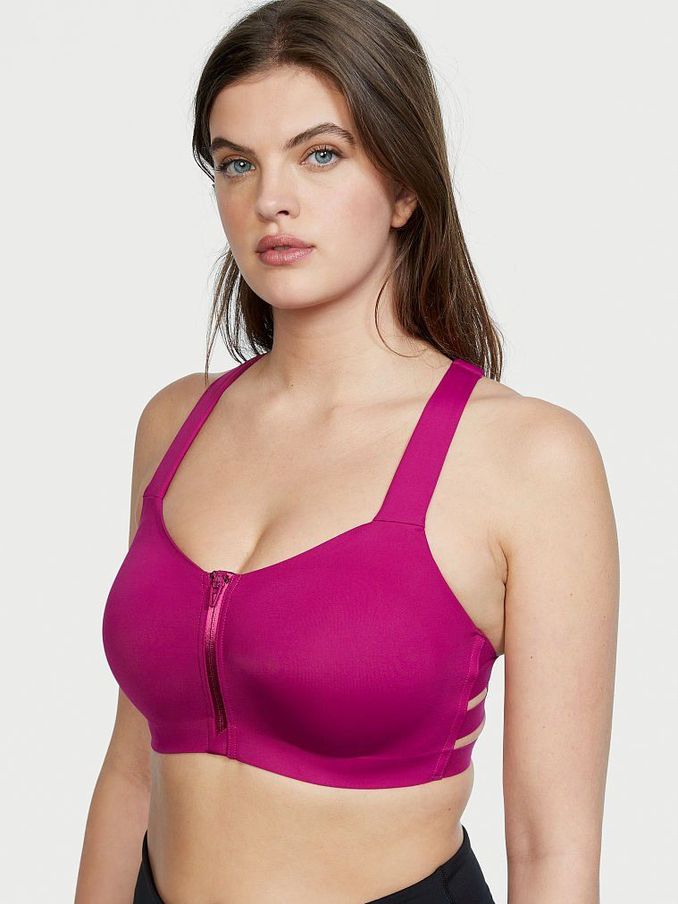 Ophelia Pink Smooth Front Fastening Wired High Impact Sports Bra (Q07345) | £15