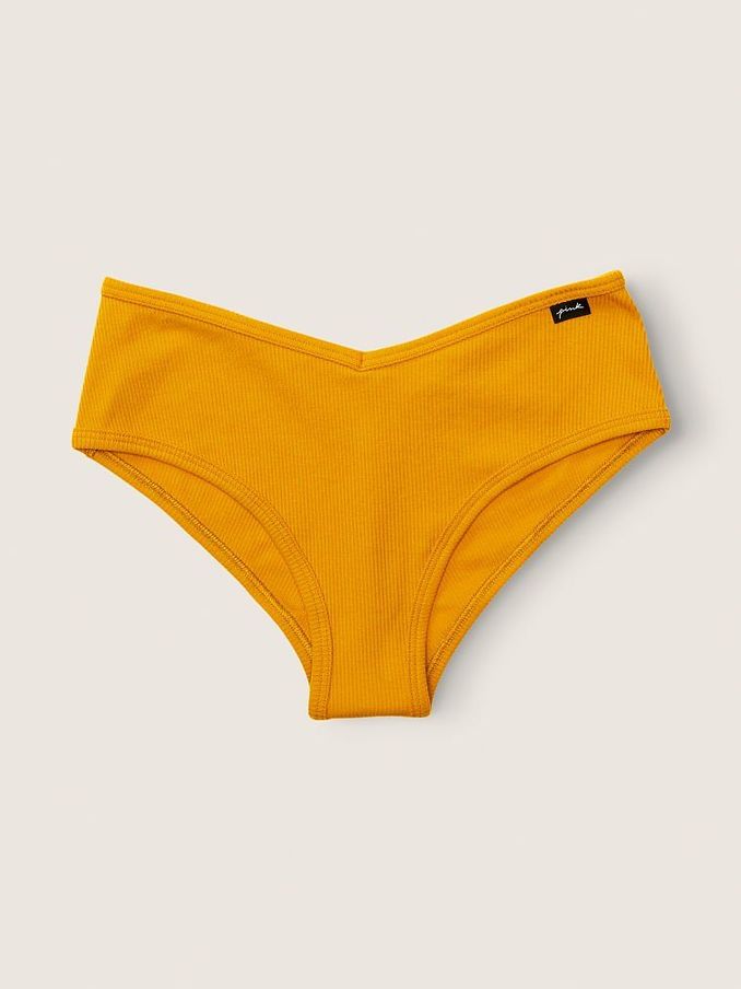 Golden Mustard Yellow Cotton Cheeky Knickers (Q09334) | £3