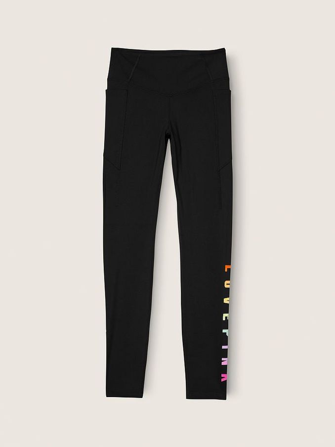 Pure Black With Rainbow Overt Graphic Ultimate High Waist Legging in Full Length (Q09377) | £20