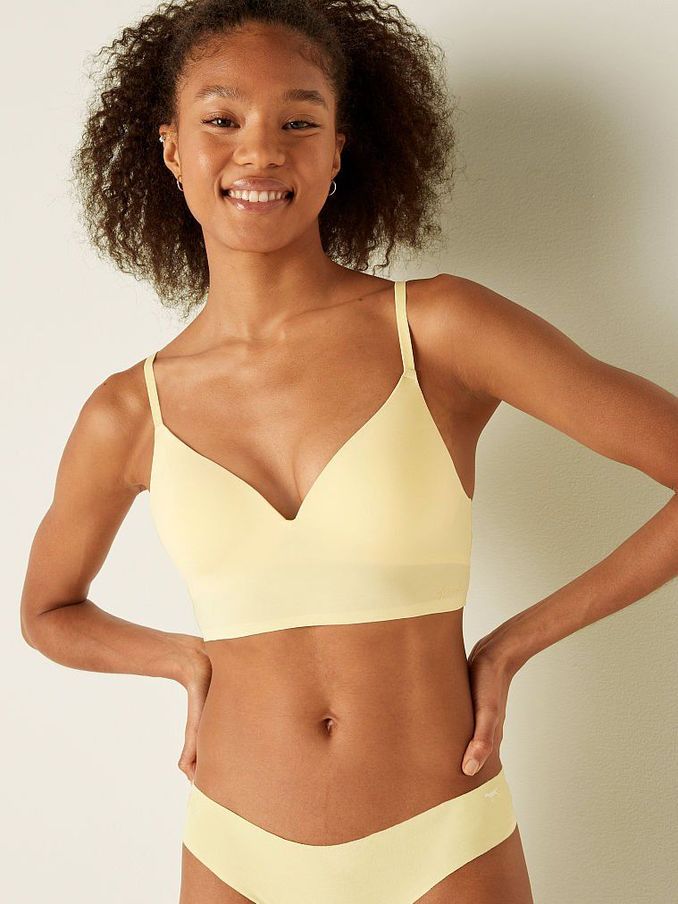 Pale Yellow Smooth Non Wired Push Up Bralette (Q09385) | £10